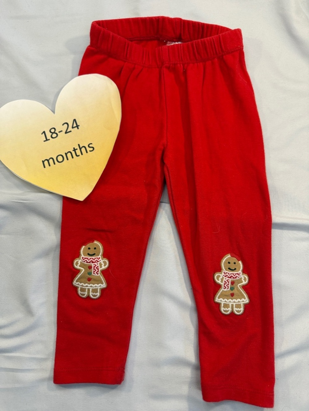 Gymboree - Red Kids Leggings with Gingerbread Design